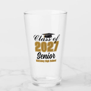 Personalised Class of 2027 High School Senior Glass
