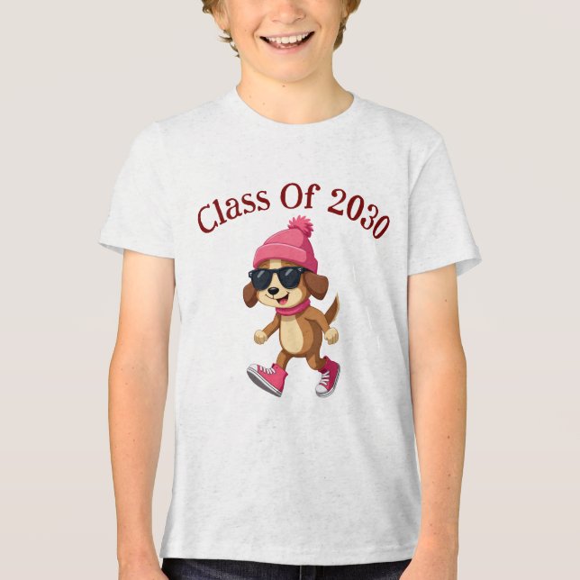 Personalised Class Of 2030 Tri-Blend Shirt (Front)