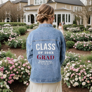 Personalised  Class of 20XX  Graduation Denim Jacket