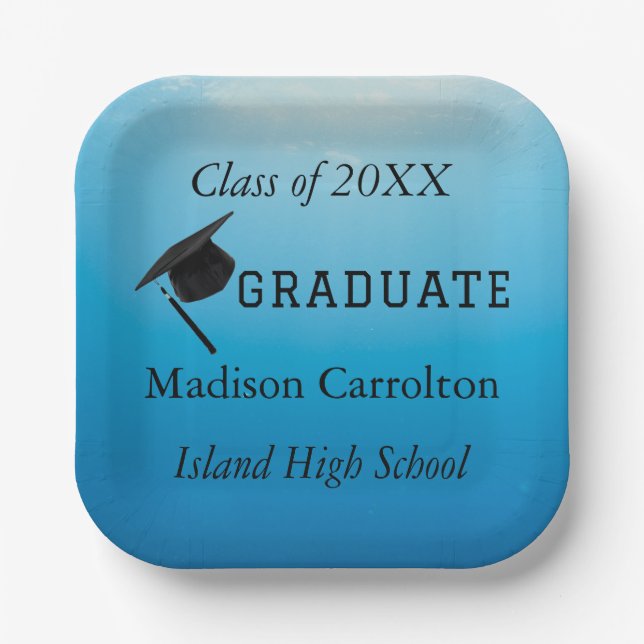 Personalised Class of 20XX Graduation Paper Plates (Front)