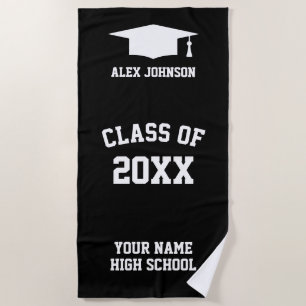 Personalised class of beach towels for graduation