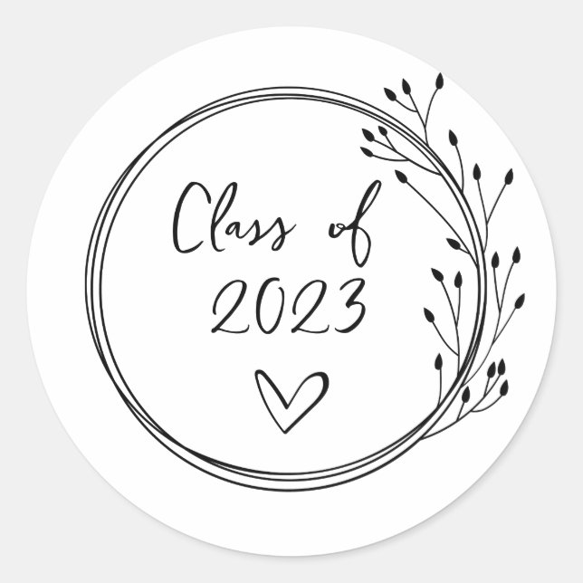 Personalised Class of Graduation Classic Round Sticker (Front)