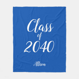 Personalised Class of Graduation Royal Blue  Fleece Blanket