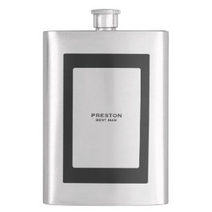 Personalised Classic Black Inset  Flask