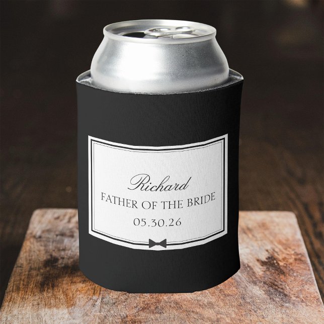 Personalised Classic Bowtie Father of the Bride Can Cooler (Creator Uploaded)
