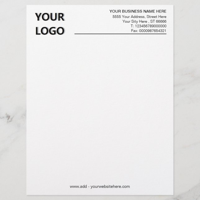 Personalised Classic Business Letterhead and Logo (Front)