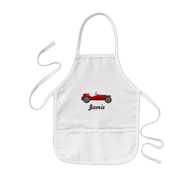 Personalised Classic Car Gifts Kids Apron (Front)