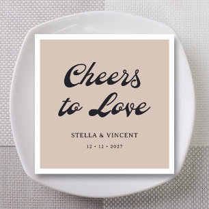 Personalised Classic 'Cheers To Love' Wedding Napkin