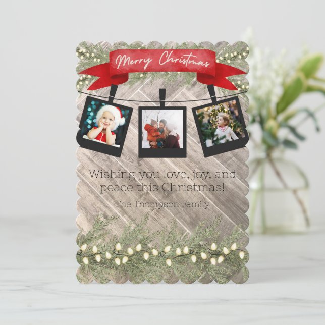 Personalised Classic Christmas Card (Standing Front)