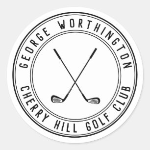 Personalised classic custom golf country club round sticker