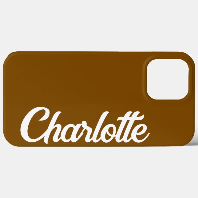 Personalised Classic Elegant Monogram Brown Colour Case-Mate iPhone Case (Back (Horizontal))