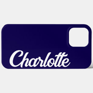 Personalised Classic Elegant Monogram Dark Blue iPhone 13 Pro Max Case