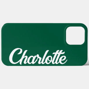 Personalised Classic Elegant Monogram Dark Green iPhone 13 Pro Max Case