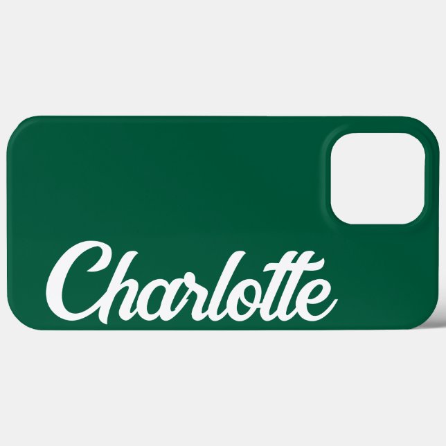 Personalised Classic Elegant Monogram Dark Green Case-Mate iPhone Case (Back (Horizontal))