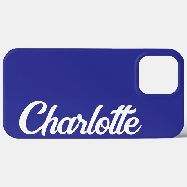 Personalised Classic Elegant Monogram Deep Blue Case-Mate iPhone Case (Back (Horizontal))