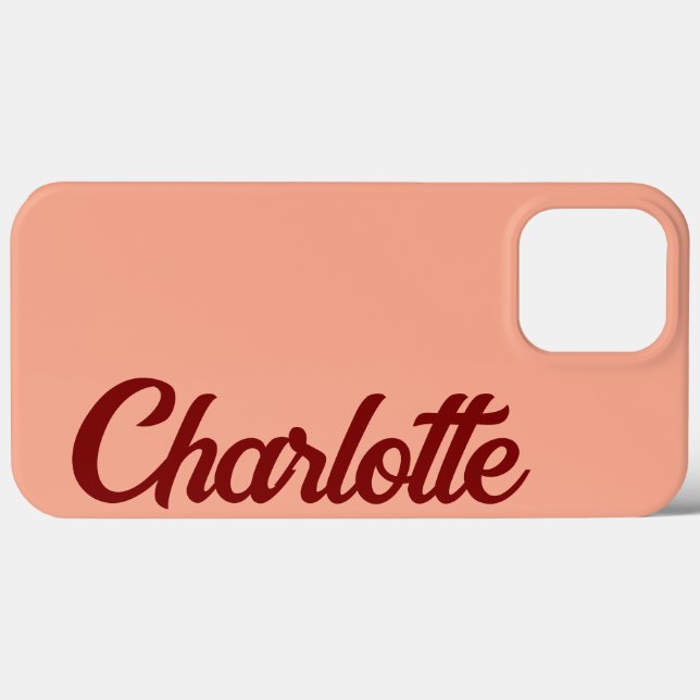 Personalised Classic Elegant Monogram Peach Case-Mate iPhone Case (Back (Horizontal))
