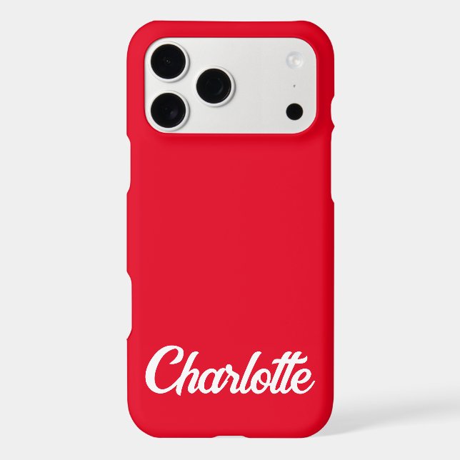 Personalised Classic Elegant Monogram Red iPhone. (Back)