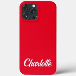 Personalised Classic Elegant Monogram Red iPhone. iPhone 13 Pro Max Case