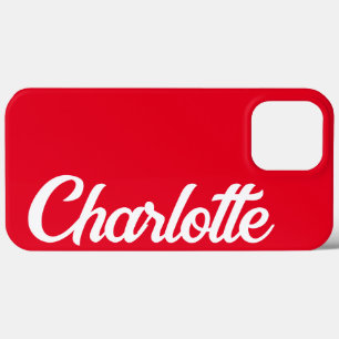 Personalised Classic Elegant Monogram Red iPhone. iPhone 13 Pro Max Case