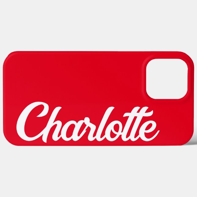 Personalised Classic Elegant Monogram Red iPhone. Case-Mate iPhone Case (Back (Horizontal))