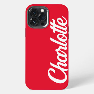 Personalised Classic Elegant Monogram Red iPhone. iPhone 13 Pro Max Case