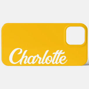 Personalised Classic Elegant Monogram Yellow iPhone 13 Pro Max Case