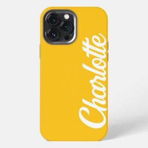 Personalised Classic Elegant Monogram Yellow iPhone 13 Pro Max Case