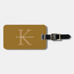 Personalised Classic Gold Monogram Luggage Tag