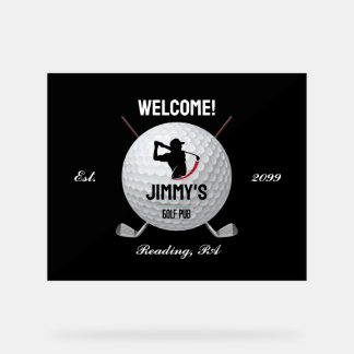Personalised Classic Golf Bar Acrylic Sign