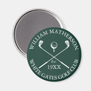 Personalised Classic Golf Club Name Emerald Green Magnet