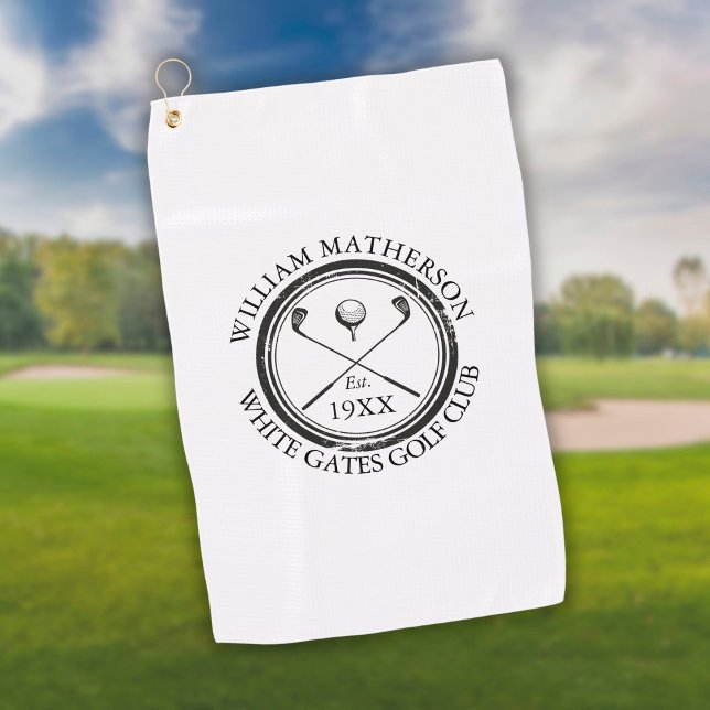 Personalised Classic Golf Club Name Golf Towel (Creator Uploaded)