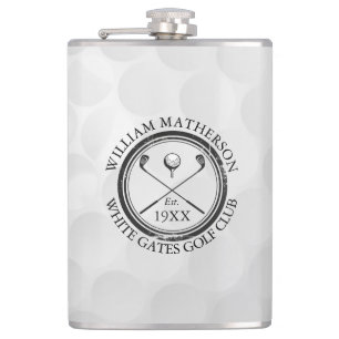 Personalised Classic Golf Club Name Hip Flask