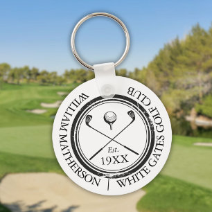 Personalised Classic Golf Club Name Key Ring