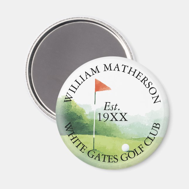 Personalised Classic Golf Club Name Magnet (Front/Back)