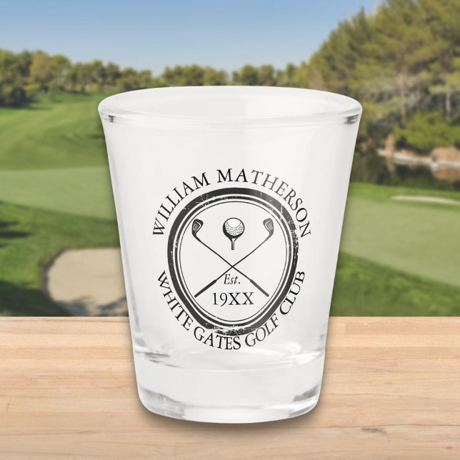 Personalised Classic Golf Club Name Shot Glass (Personalized Classic Golf Club Name Shot Glass)