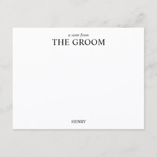 Personalised Classic Groom Elegant Minimalist Card