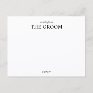 Personalised Classic Groom Elegant Script Card