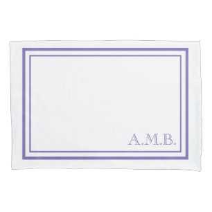 Personalised Classic Lavender Monogram Standard Pillowcase