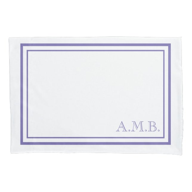 Personalised Classic Lavender Monogram Standard Pillowcase (Front)