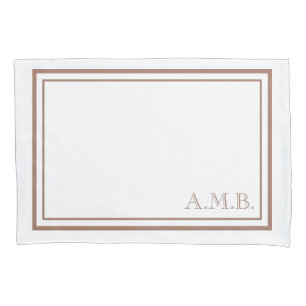 Personalised Classic Mocha Monogram Standard Pillowcase