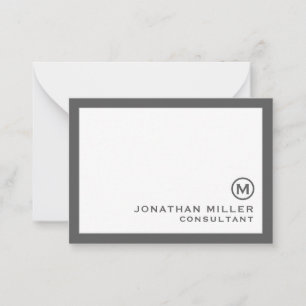 Personalised Classic Monogram Grey Card