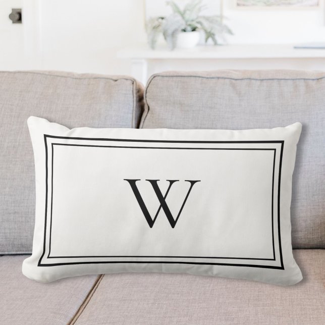 Personalised Classic Monogram Initial Name Lumbar Cushion (Creator Uploaded)