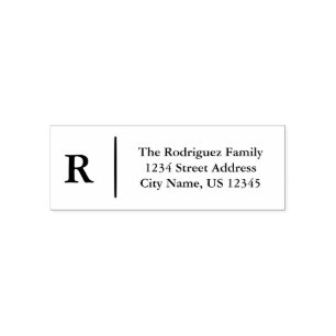 Personalised Classic Monogram Return Address    Self-inking Stamp