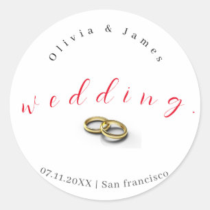 Personalised Classic Round Wedding Stickers