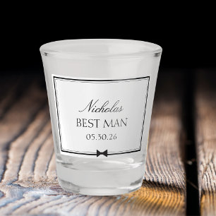 Personalised Classic Simple Bowtie Best Man Shot Glass