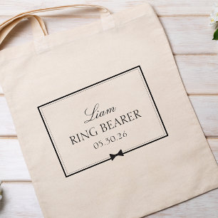 Personalised Classic Simple Bowtie Ring Bearer Tote Bag