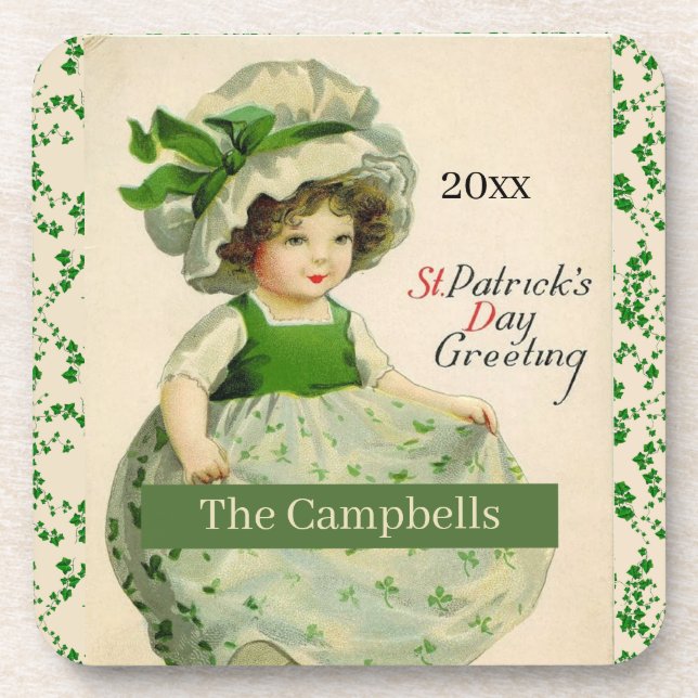 Personalised Classic St. Patrick's Day Coaster (Front)