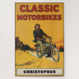 Personalised Classic Vintage Motorbike Collector Jigsaw Puzzle