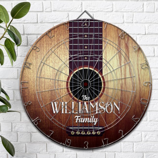 Personalised Classic Wooden Acoustic Guitar Dartboard (Creator Uploaded)