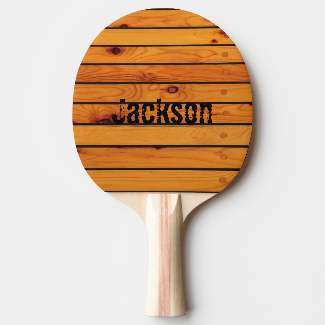 Personalised classic wooden sailboat shipdeck ping pong paddle (Front)